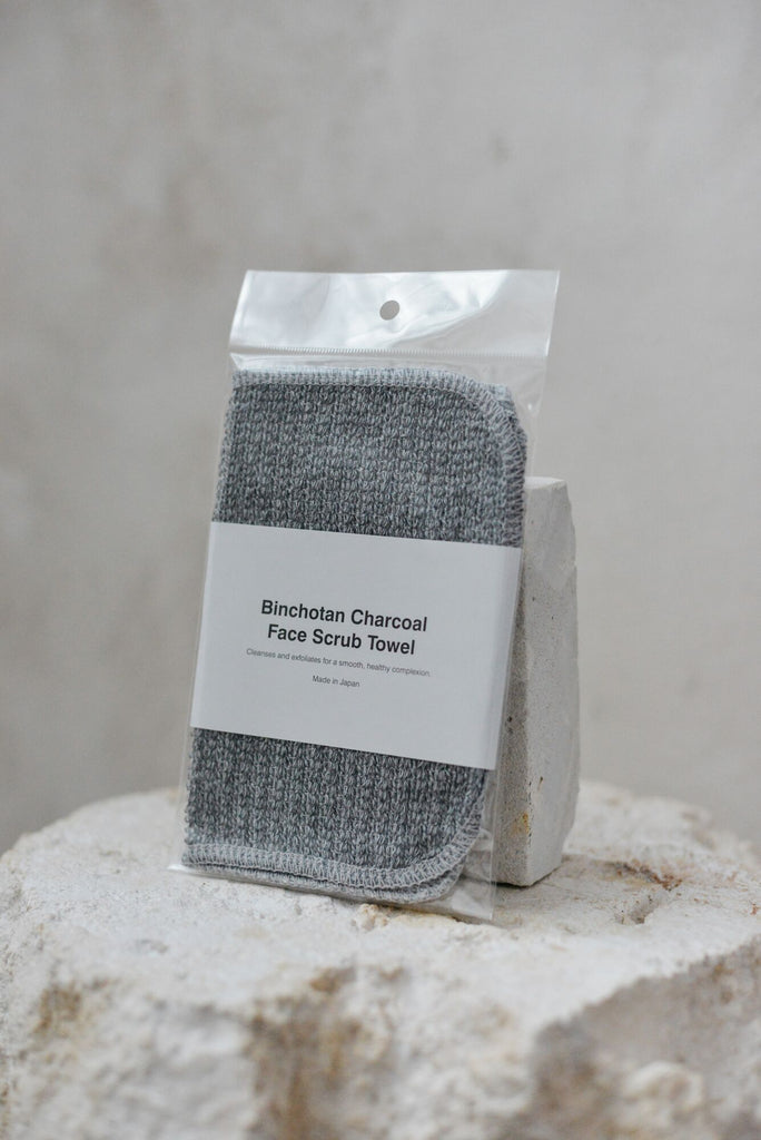 Binchotan Charcoal Face Scrub Towel — Little Company